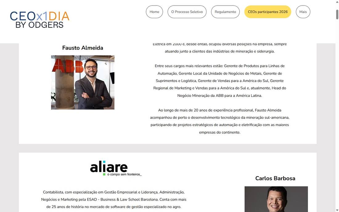 Página de CEOs atual