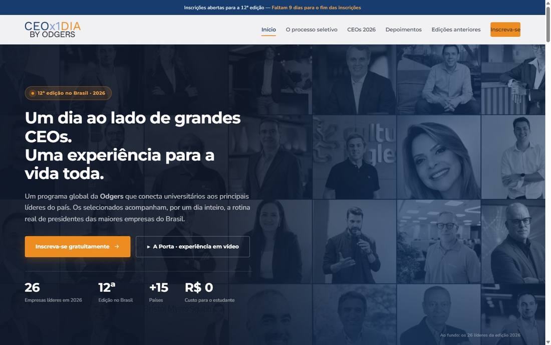 Nova home do CEOx1Dia